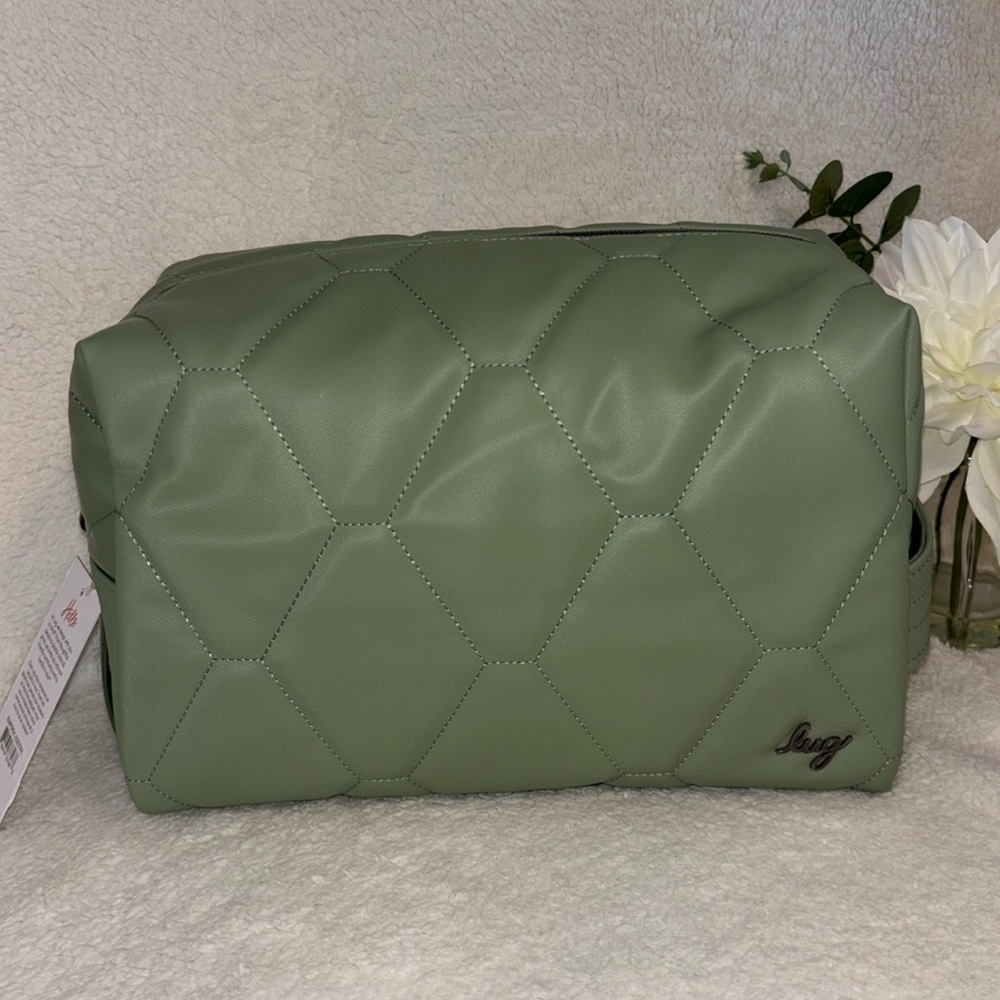 Lug Satin Luxe Toiletry Case - Bumper Satin ~ Sage - Picture 2 of 8